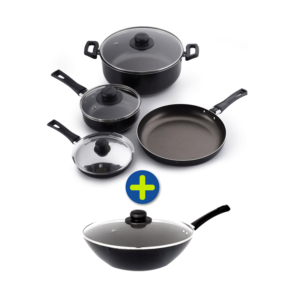 Combo bateria 7 piezas wok 24 cm
