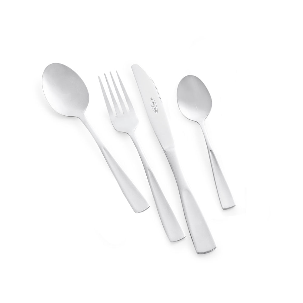 Juego de cubiertos Lisboa de 6 puestos x 4 piezas + soporte