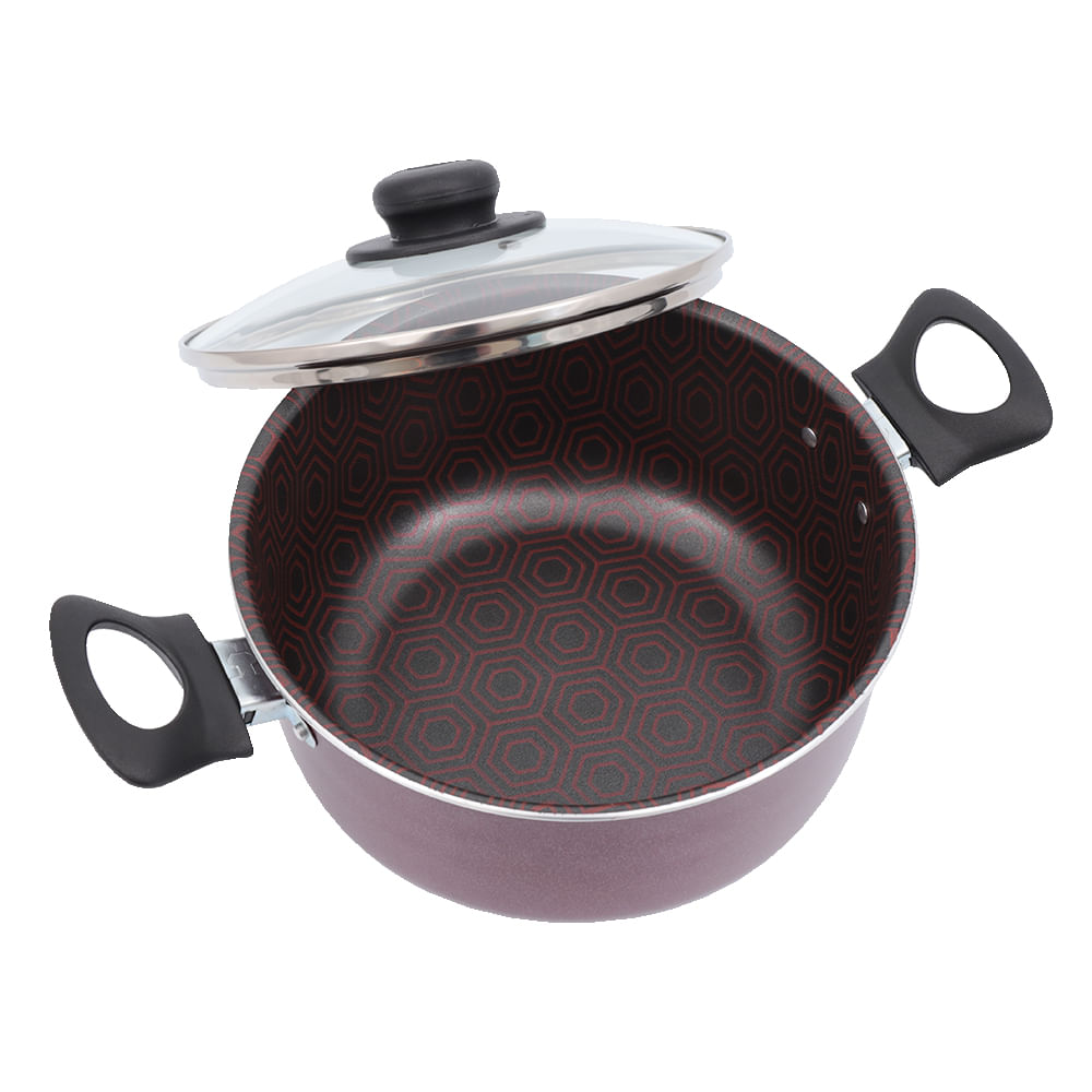 Olla Ultra Colors en Aluminio Antiadherente con Tapa de Vidrio marca Universal