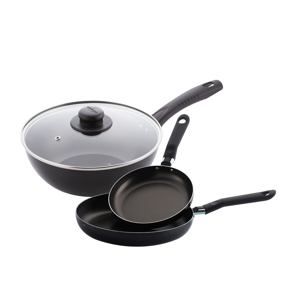 COMBO EXCLUSIVO: SARTEN DE 20 CM SIN TAPA + SARTEN DE 24 CM SIN TAPA Y WOK DE 24 CM