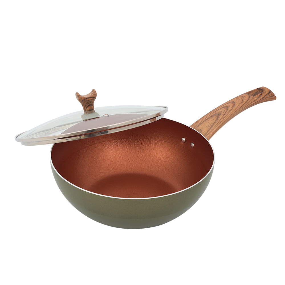 Wok en Cuarzo con Tapa de Vidrio marca Universal