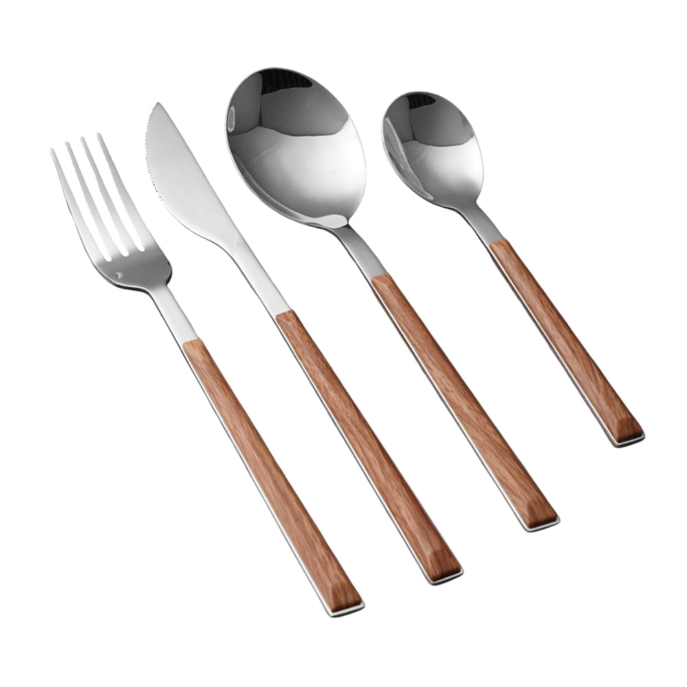 Set de cubiertos x16 Rustik Black Universal