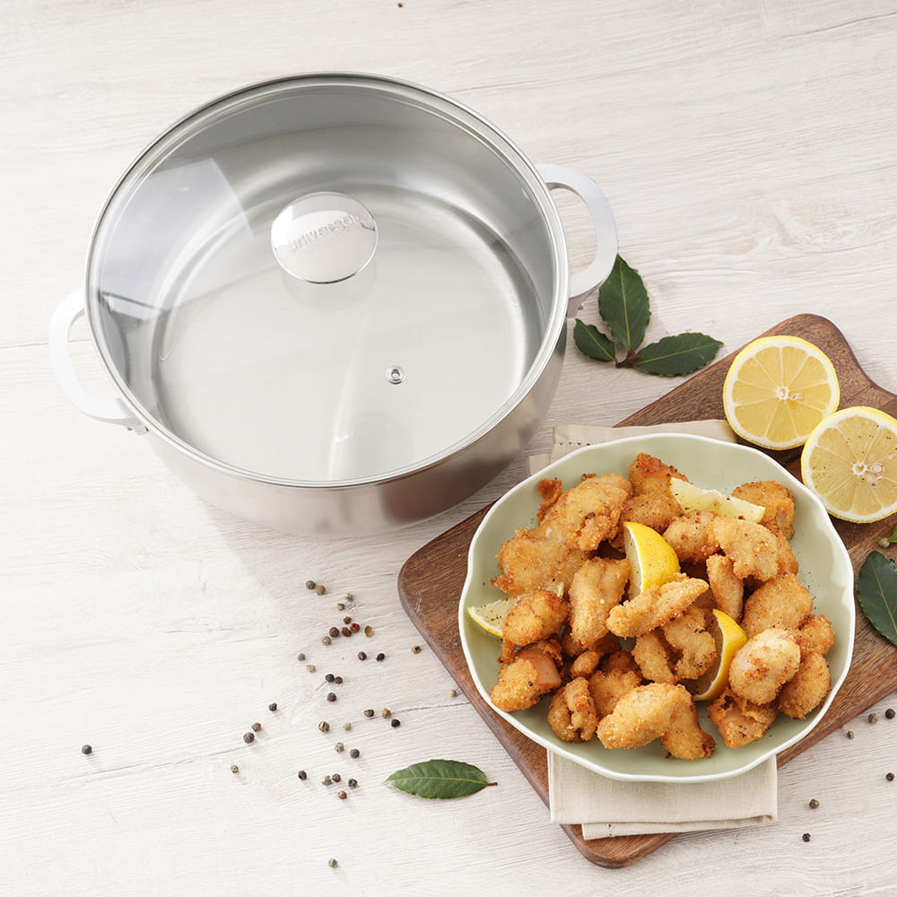 Caldero de Aluminio 18 cm tapa de vidrio