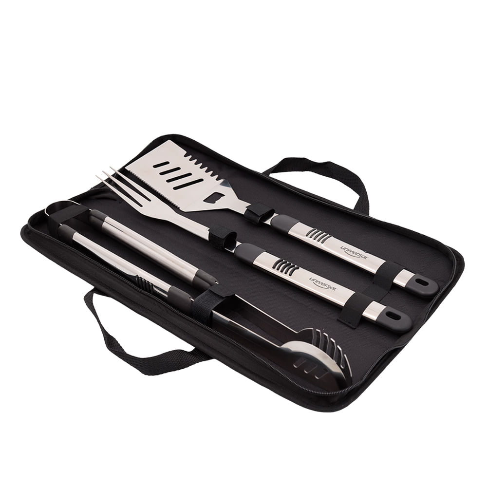 Set x3 de utensilios BBQ con estuche Universal