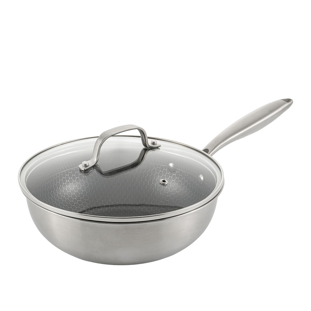 Wok híbrido 24 cm + tapa de vidrio