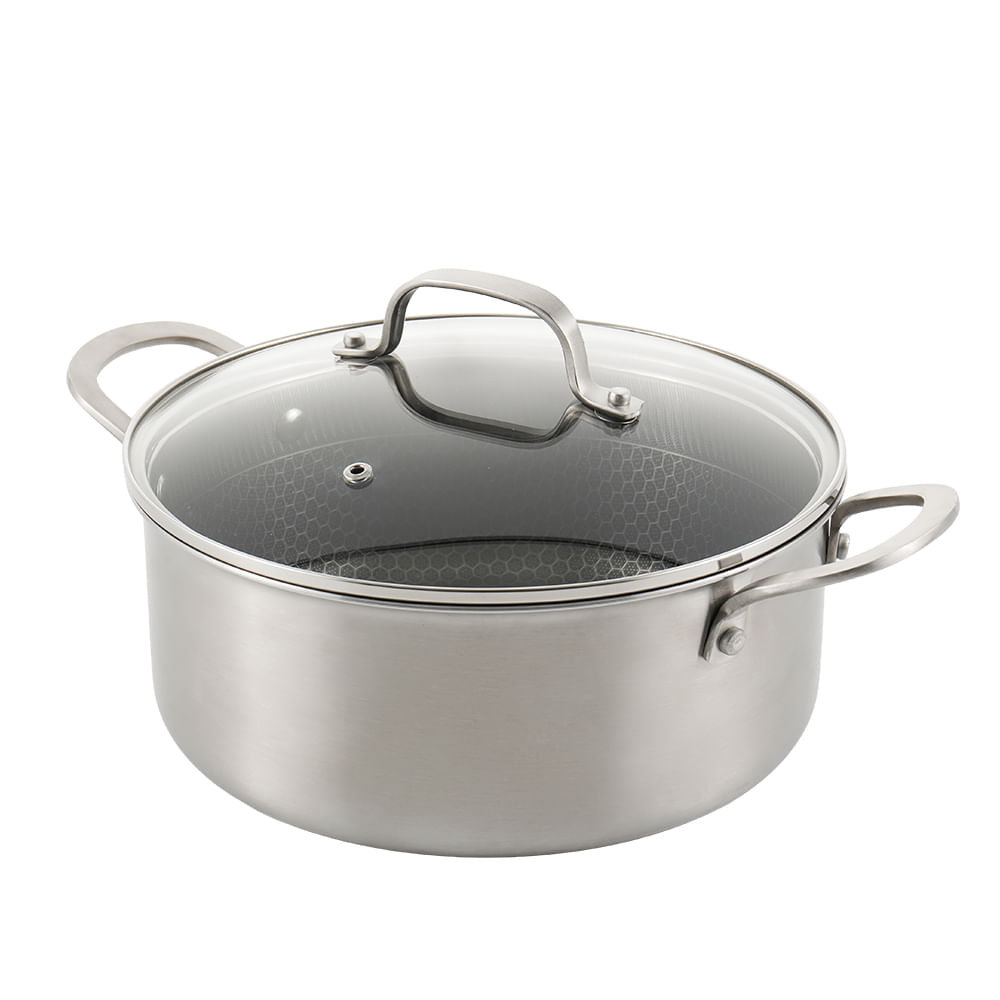 Olla híbrida 24 cm + tapa de vidrio