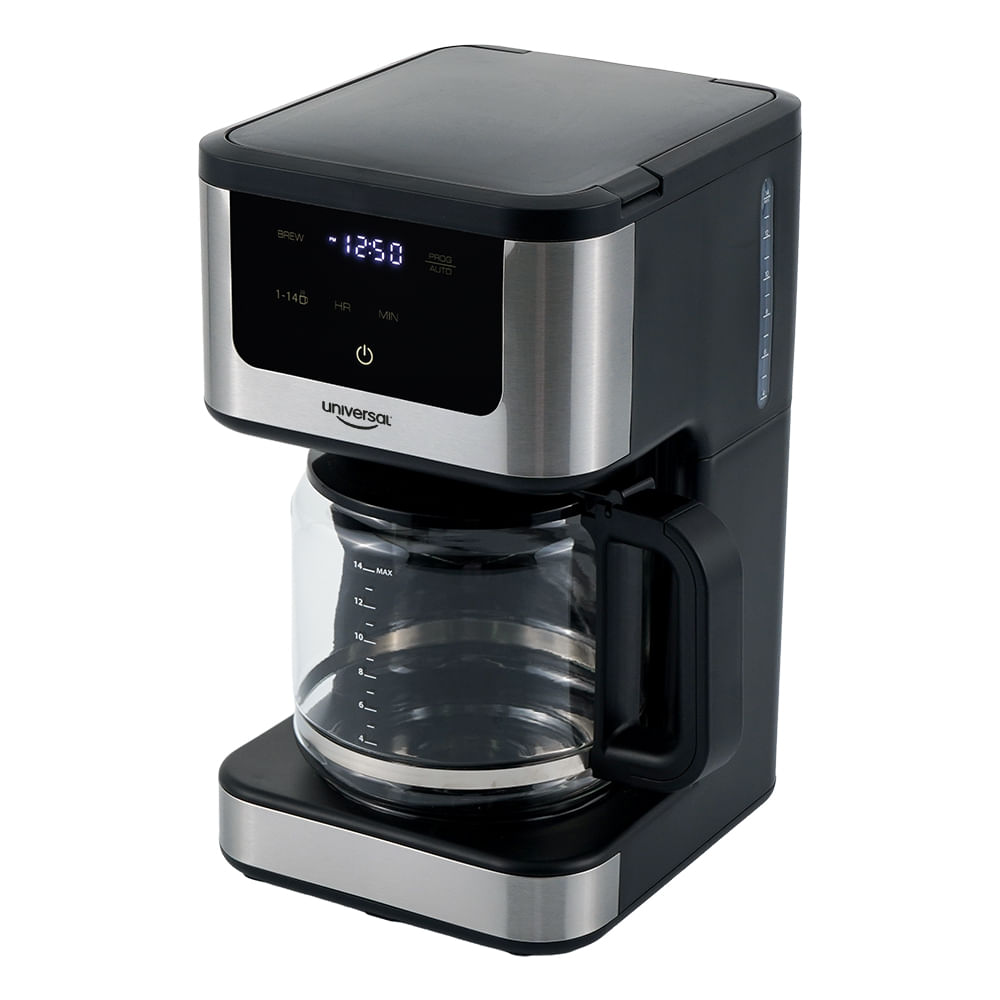 Cafetera Digital Touch Universal panel digital, función programable, función manual, función limpieza, capacidad 14 tazas.