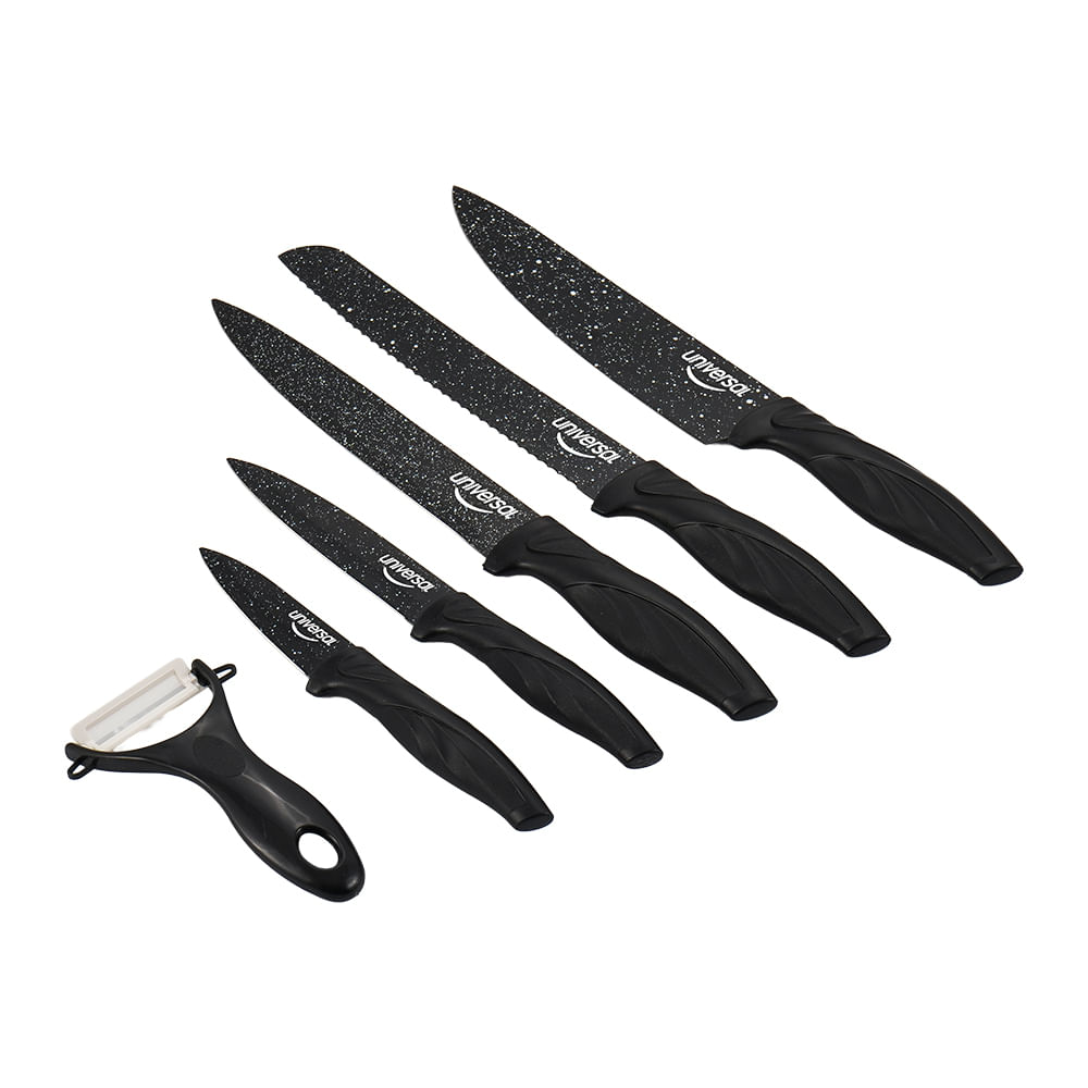 Set x5 cuchillos esencial + pelador Universal